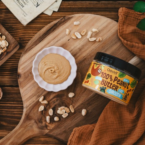 OstroVit Arašidové maslo 100% 500 g ARAŠIDOVÉ MASLO Krémová pasta bez CUKRU, SOĽ