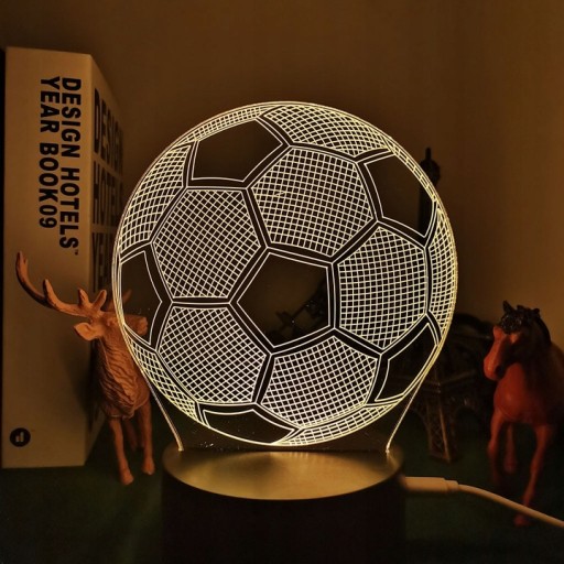 LED FUTBALOVÁ NOČNÁ LAMPA S 3D DIAĽKOVÝM VÝKONOM