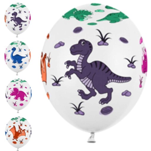 balóny DINOSAURS veľké farebné PASTELOVÉ dino párty NARODENINY 6 ks
