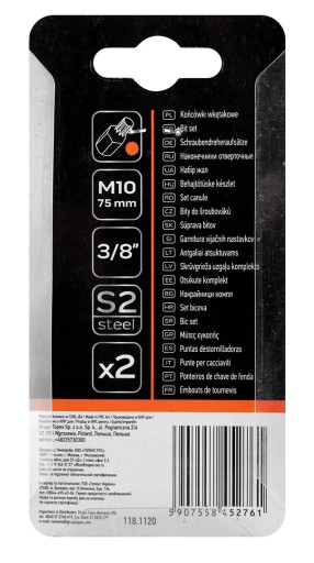Drážkovaný hrot M10 x 75 mm S2 x 2ks. NEO 10-908
