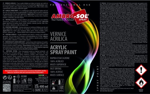 Karmínový akrylový lak 400ml, lesk RAL 3002