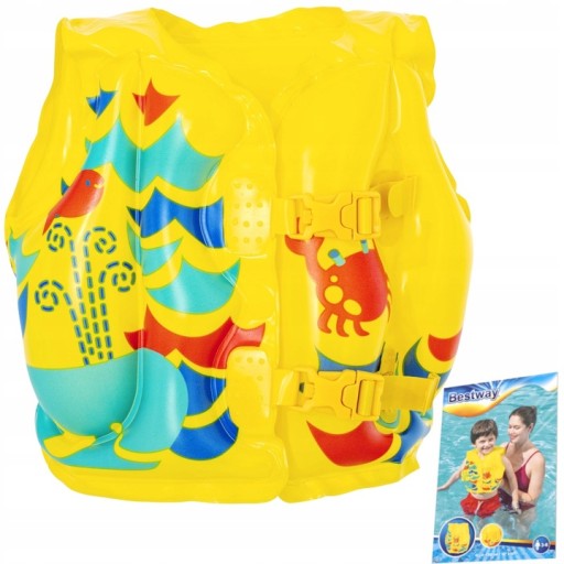 VESTA NA NAUČENIE PLÁVAŤ Kraba 41x30 cm NAFUKOVACÍ KAPOK BESTWAY 32069