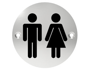 SKRUTOVANÉ OZNAČENIE DVERÍ WC WC OCEL