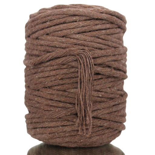 Macrame bavlnená šnúrka 5mm 50m hnedá
