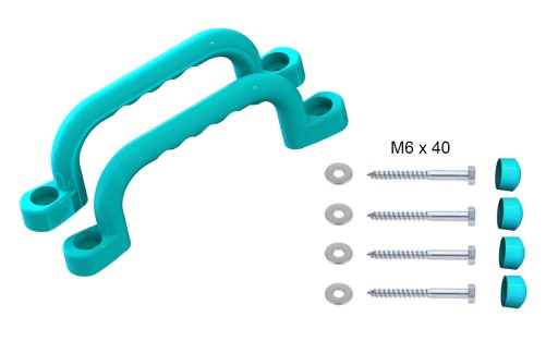 SLNKO - IHRISKO RÚČKY 240 mm - 2 ks S MODRÝMI SKRUTKAMI LBU