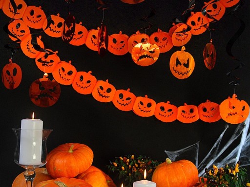 GARLAND BANNER DIEVČANSKÉ TEKVINY ZÁBAVA NA HALLOWEEN ZÁVESNÉ OZDOBY OZDOBY