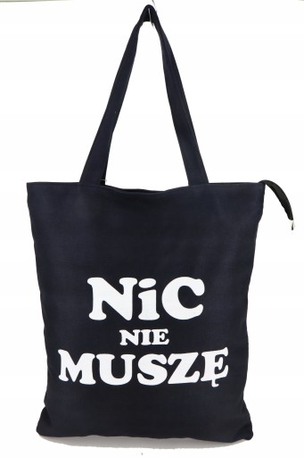 NIČ NEPOTREBUJEM nákupná taška, čierna