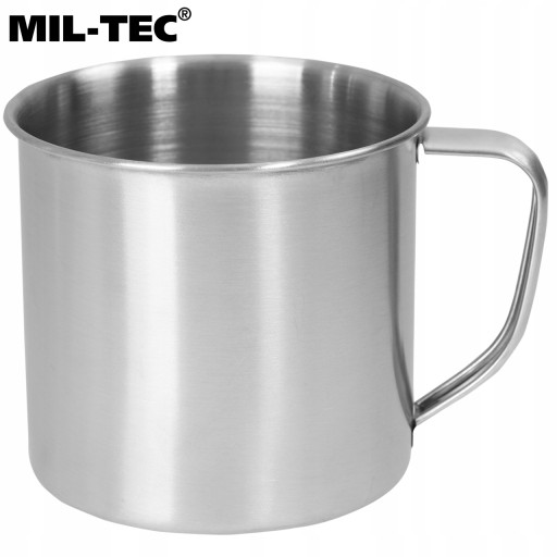 Nerezový turistický vojenský hrnček Mil-Tec 500 ml