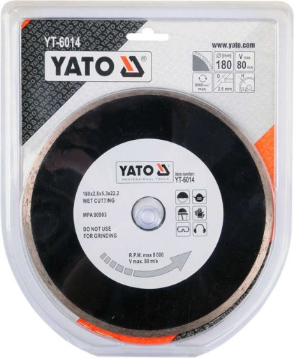 DIAMANTOVÝ DISK NA DLAŽDIČKY BRAVOVÉHO SKLA 180mm YATO