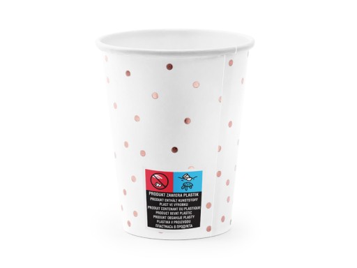 PAPIEROVÝ ŠÁLK 260ml - Biele bodky 6 ks PARTY