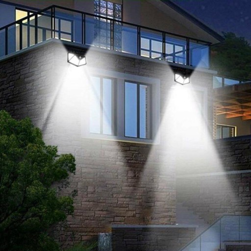 SOLÁRNA LAMPA S SNÍMAČOM POHYBU A SÚMRAK 2000 LUMENS silná lampa