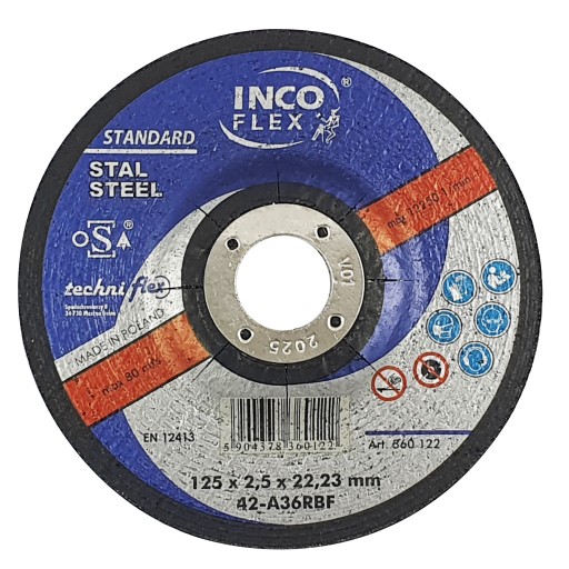 KOVOVÉ REZNÉ KOTOUČE 125x2,5x22 T.42 INCOFLEX