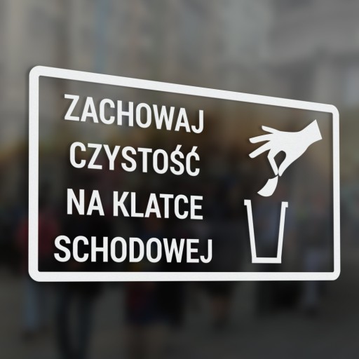 Udržujte schodisko čisté - nálepka 11x20