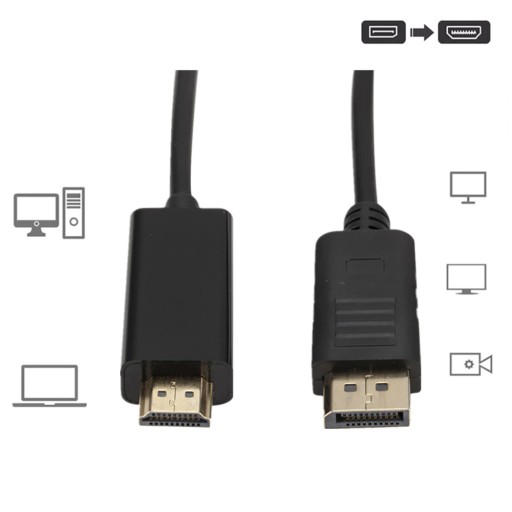 Display Port DP na HDMI FULL HD 1,8M ADAPTÉROVÝ kábel