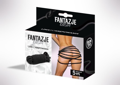 Linky - BDSM Fantasies Bondage lano 5m Čierne