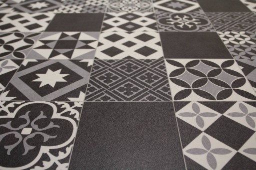 šírka 3 m MOZAIKA GRAFIT PVC KOBEREC PLAZA PATCHWORK DO KUCHYNE