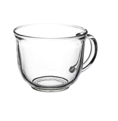 Sklenený hrnček s uškom LEO 480 ml veľký pohár