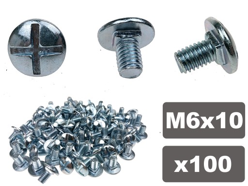 SKRUTKA M6x10 S HUBOVOU HLAVOU 100 ks