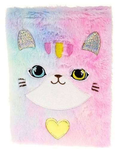 ZÁPISOVÝ DENNÍK PLYŠOVÝ CAT A5 6089