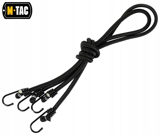 Elastická šnúra s háčikmi Čierna M-Tac Trok 2 ks.