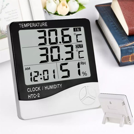 DIGITÁLNY TEPLOMER HYGROMETER HODINY METEOSTANICE