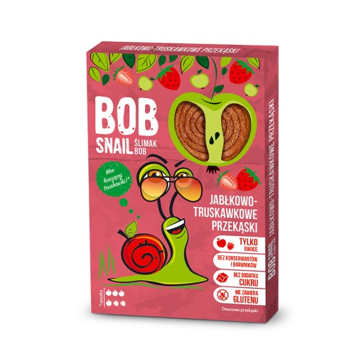 Bob Snail Snack jablko jahoda bez lepku