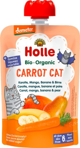 HOLLE BIO Mousse s mrkvou, mangom, banánmi a hruškami