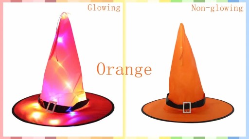 KLOBÚK ČARODIELNÍK KLOBÚK SVIETIACE ORANŽOVÉ