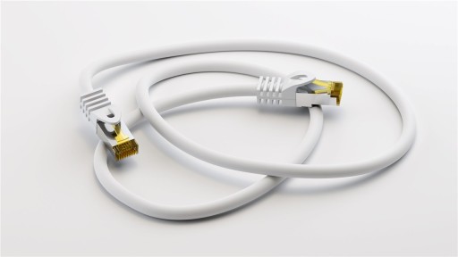 CAT6A S/FTP (PiMF) sieťový kábel s CAT7 biely 3 m