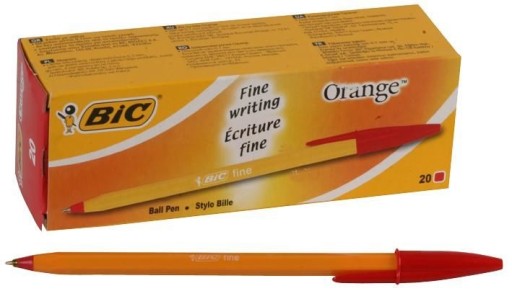 BiC oranžové červené pero