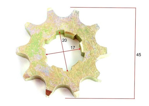 Predné výstupné reťazové koleso WSK 125, 10 zubov