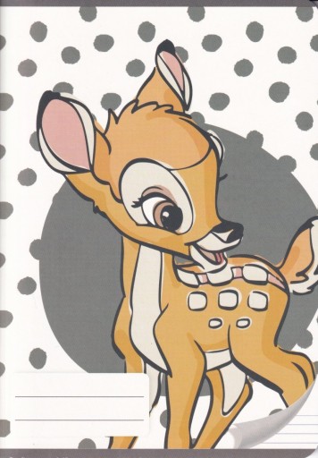 A5 linajkový zošit, 32 strán, tematické Bambi, Disney vzory, školské