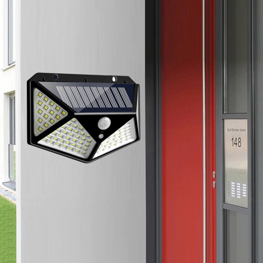 SOLÁRNA LAMPA 100LED SO SNÍMAČOM POHYBU A SÚMRAK HALOGÉN