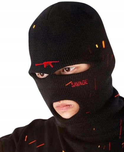 Čierna maska Balaclava AK s tepelnými otvormi na motorku