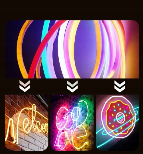 NEON Mono 12V LED pásik na metre 5/12mm ČERVENÝ