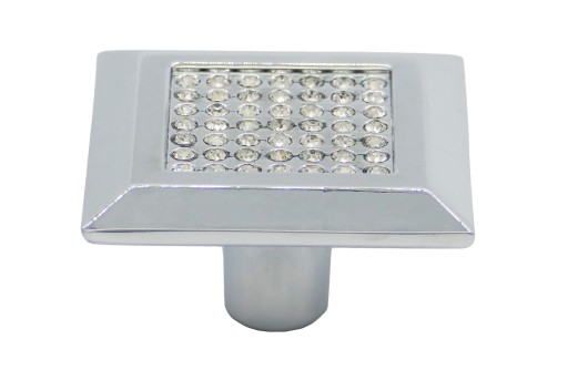 Nábytkový gombík s chrómovými kryštálmi 40x40 mm - GKS006 AMIX