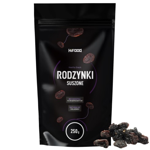 DARK CRIMSON JUMBO RAISINS 250 g HiFOOD bez síry VEĽKÉ čerstvé