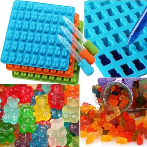 SILIKÓNOVÁ FORMA PRE MEDVEĎOV, MEDVEĎOV, ĽAD + PIPETKU