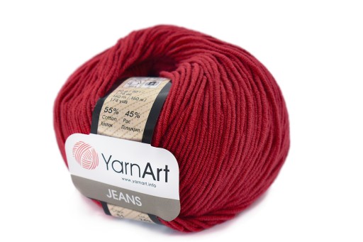 YARNART JEANS 51 tmavočervená priadza