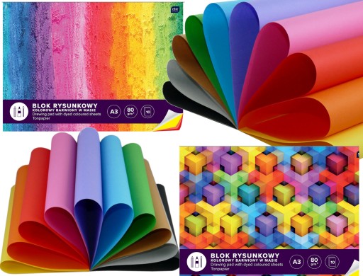 Interprint, A3, farebný blok na kreslenie, 10 listov na kreatívnu prácu
