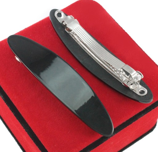 SVORKA NA VLASY ČIERNA AUTOMATICKÁ 2 CM/8,5 CM OVÁL