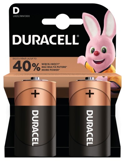 2 ZÁKLADNÉ ALKALICKÉ BATÉRIE LR20 D DURACELL
