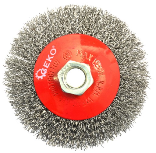 M14 BOČNÁ OTOČNÁ DRÔTENÁ KEFA, FI 100 MM, POVINOVANÁ, TEPNUTÝ DRÔT