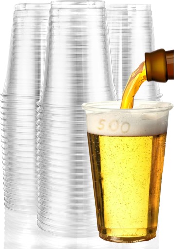 PLASTOVÉ POHÁRKY NA PIVNÉ PALIČKY 500ml 50 kusov