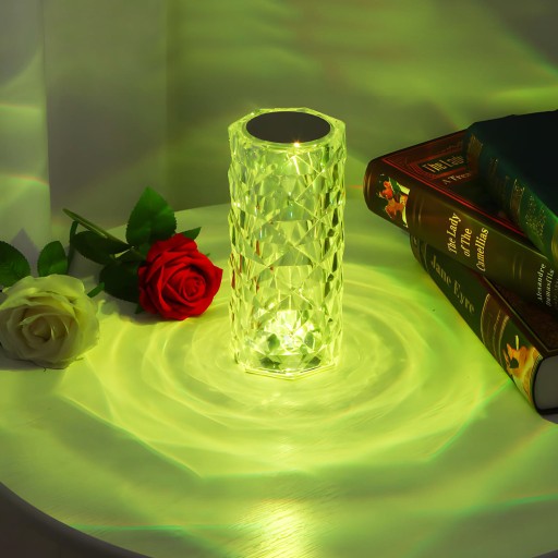 LED USB nočná krištáľová stolná lampa DIAMOND RGB touch + REMOTE