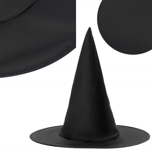 ČARODEJNICKÝ KLOBÚK ČARODEJNICKÝ HALLOWEENSKÝ KOSTÝM ČIERNY DISPOSSIEM