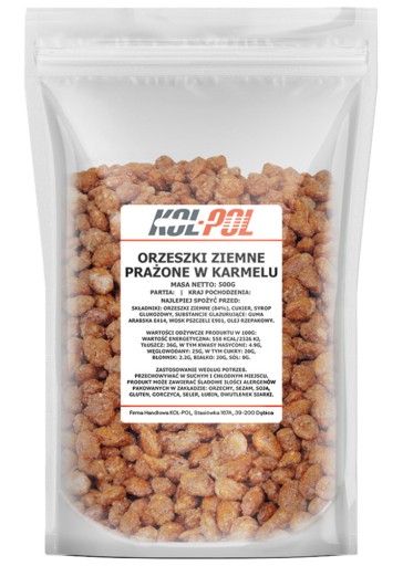 KARAMELOVÉ ARAŠIDY 500g Arašidy pražené v karamelovej kvalite Kol-Pol