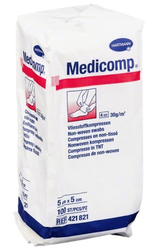 HARTMANN - Medicomp 5 x 5 cm, 4š 100 ks. nesterilné