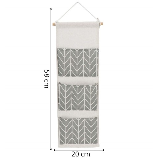 ZÁvesný ORGANIZÁTOR NA NÁSTENNÉ HRAČKY DO KÚPEĽNE 3 VRECKÁ 58x20 cm