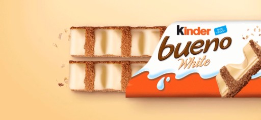 5 x Kinder Bueno biela oblátková tyčinka, biela čokoláda, lieskovoorieškový krém, 39 g